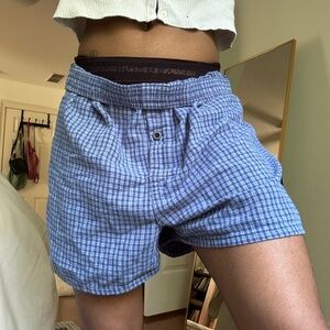 Blue boxer shorts